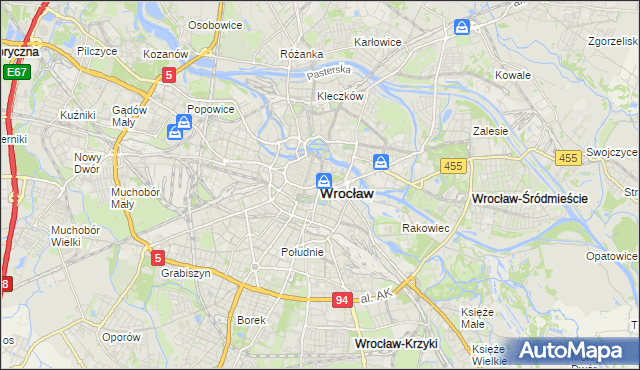 mapa Wrocławia, Wrocław na mapie Targeo