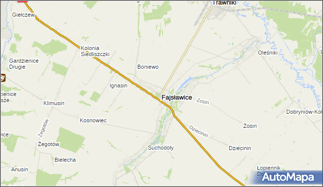 mapa Fajsławice, Fajsławice na mapie Targeo