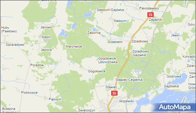 mapa Gogołowice Leśniczówka, Gogołowice Leśniczówka na mapie Targeo