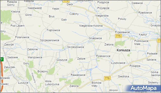 mapa Łososkowice, Łososkowice na mapie Targeo