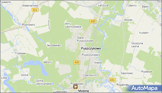mapa Puszczykowo powiat poznański, Puszczykowo powiat poznański na mapie Targeo