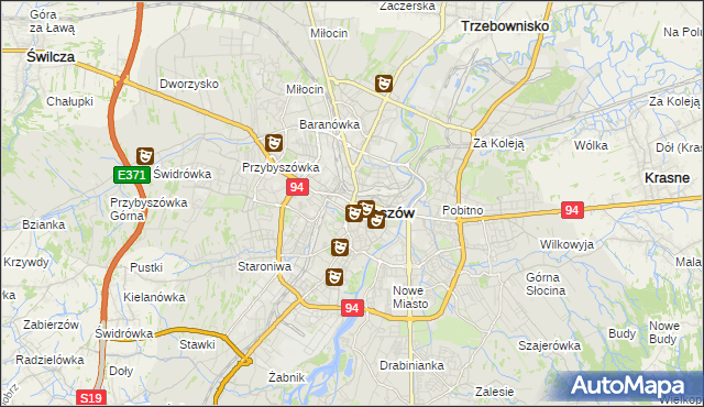 mapa Rzeszów, Rzeszów na mapie Targeo