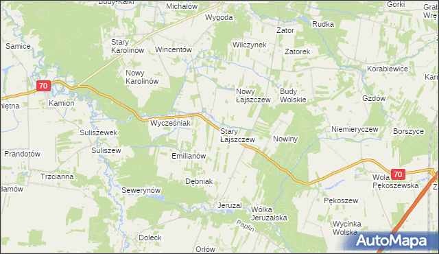 mapa Stary Łajszczew, Stary Łajszczew na mapie Targeo