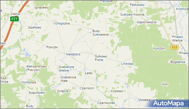 mapa Sułkowo Polne, Sułkowo Polne na mapie Targeo