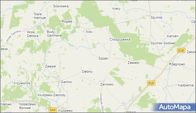 mapa Szpaki gmina Dzierzgowo, Szpaki gmina Dzierzgowo na mapie Targeo