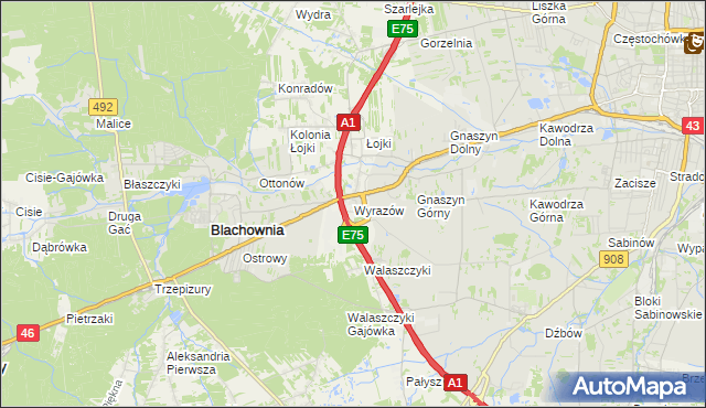 mapa Wyrazów, Wyrazów na mapie Targeo