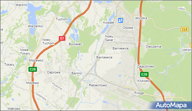 mapa Barniewice, Barniewice na mapie Targeo