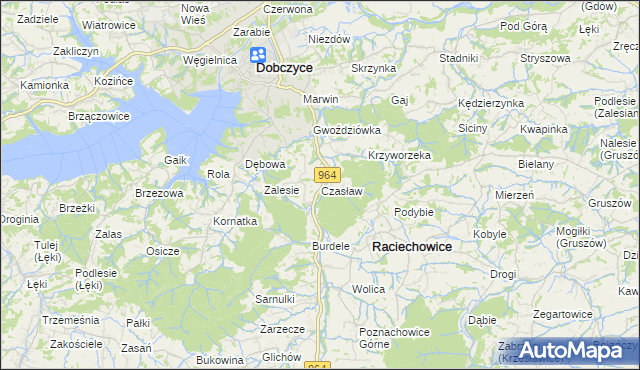 mapa Czasław gmina Raciechowice, Czasław gmina Raciechowice na mapie Targeo