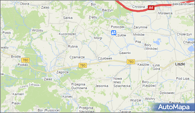 mapa Czułówek, Czułówek na mapie Targeo