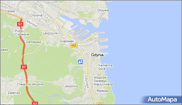 mapa Gdyni, Gdynia na mapie Targeo