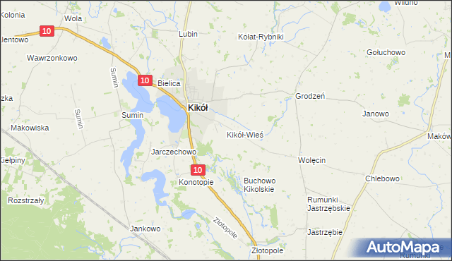 mapa Kikół-Wieś, Kikół-Wieś na mapie Targeo