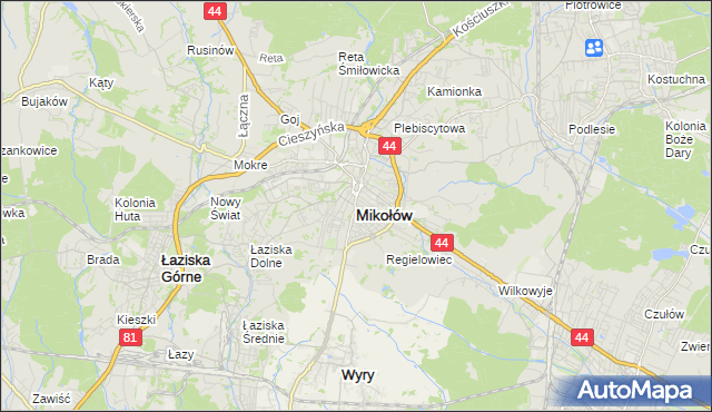 mapa Mikołów, Mikołów na mapie Targeo