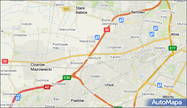 mapa Mory gmina Ożarów Mazowiecki, Mory gmina Ożarów Mazowiecki na mapie Targeo