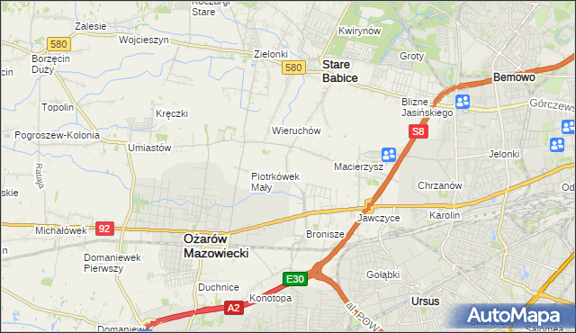 mapa Piotrkówek Duży, Piotrkówek Duży na mapie Targeo