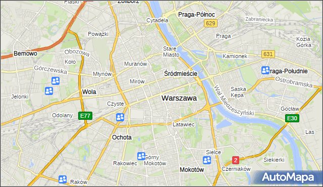 mapa Warszawy, Warszawa na mapie Targeo
