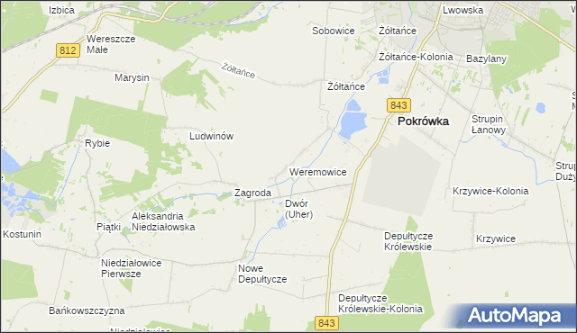 mapa Weremowice, Weremowice na mapie Targeo