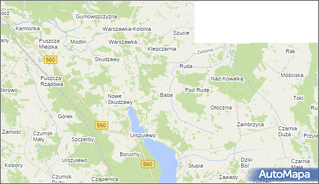 mapa Baba gmina Skrwilno, Baba gmina Skrwilno na mapie Targeo