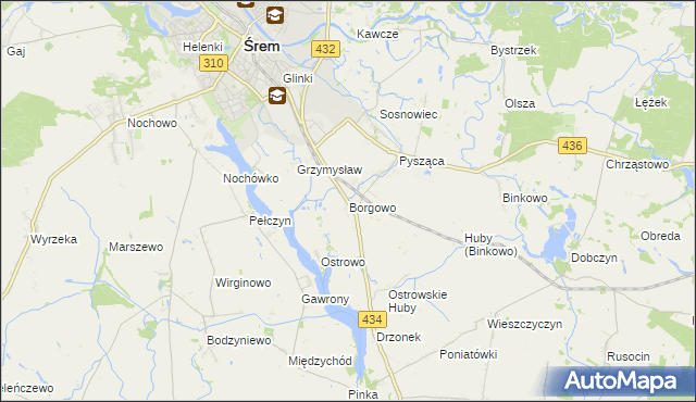 mapa Borgowo, Borgowo na mapie Targeo