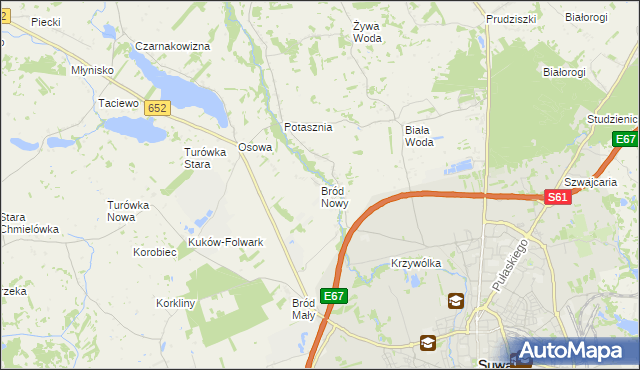 mapa Bród Nowy, Bród Nowy na mapie Targeo