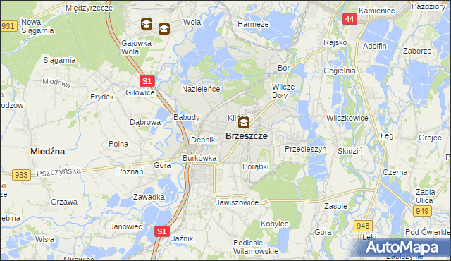 mapa Brzeszcze, Brzeszcze na mapie Targeo