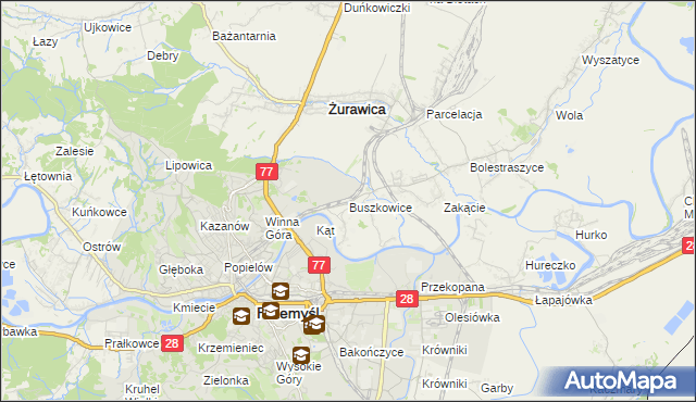 mapa Buszkowice gmina Żurawica, Buszkowice gmina Żurawica na mapie Targeo