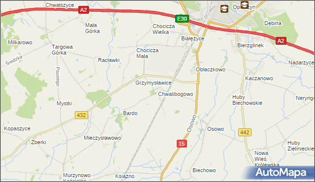 mapa Chwalibogowo gmina Września, Chwalibogowo gmina Września na mapie Targeo