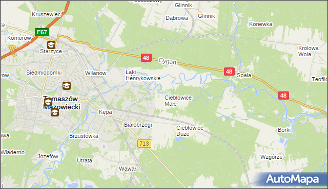 mapa Ciebłowice Małe, Ciebłowice Małe na mapie Targeo