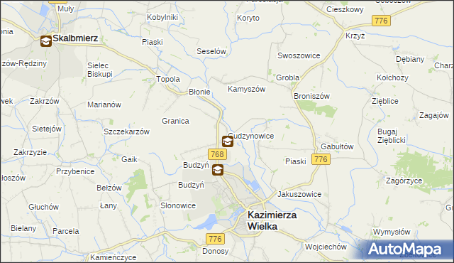 mapa Cudzynowice, Cudzynowice na mapie Targeo