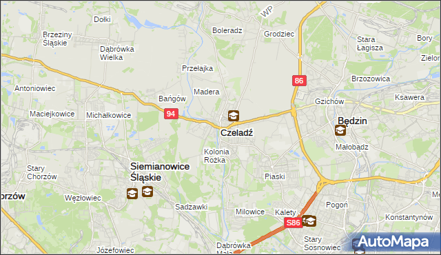 mapa Czeladź, Czeladź na mapie Targeo