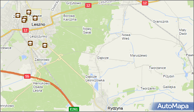 mapa Dąbcze, Dąbcze na mapie Targeo
