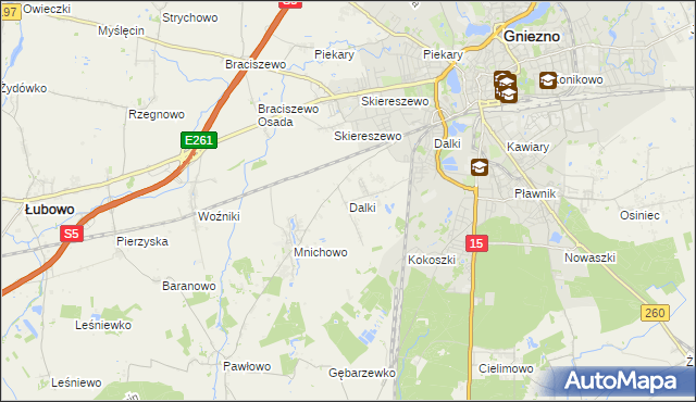 mapa Dalki, Dalki na mapie Targeo