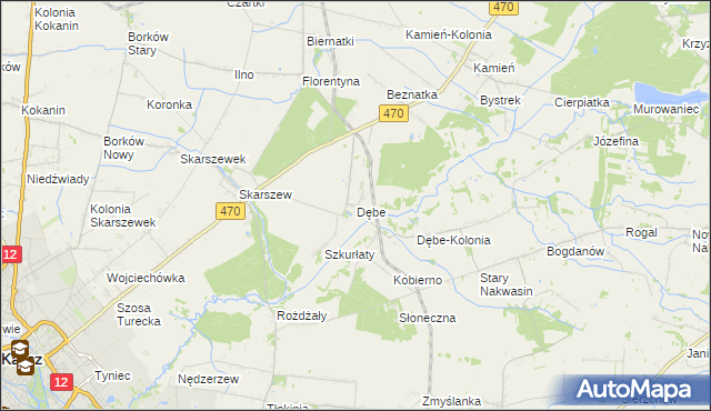 mapa Dębe gmina Żelazków, Dębe gmina Żelazków na mapie Targeo