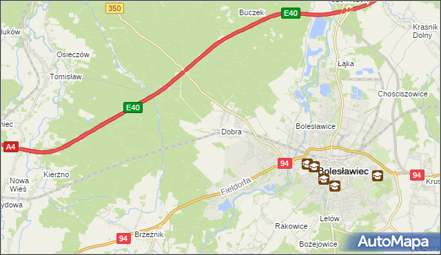 mapa Dobra gmina Bolesławiec, Dobra gmina Bolesławiec na mapie Targeo