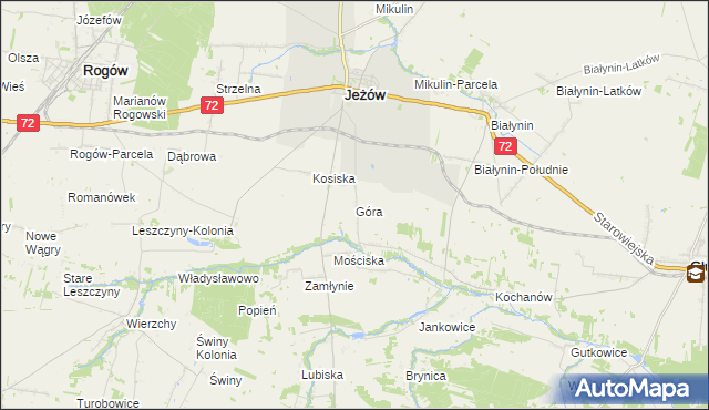 mapa Góra gmina Jeżów, Góra gmina Jeżów na mapie Targeo
