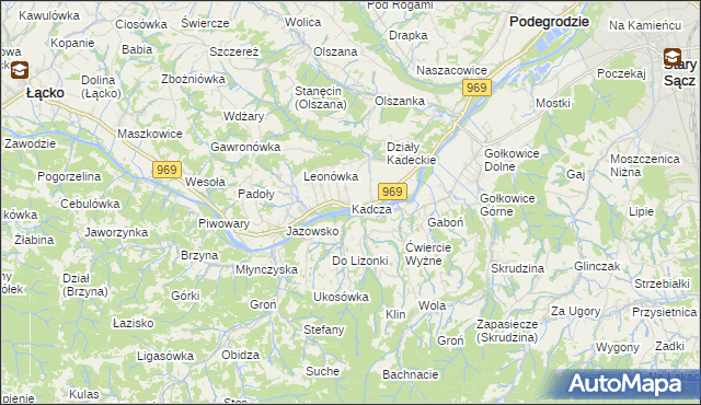 mapa Kadcza, Kadcza na mapie Targeo