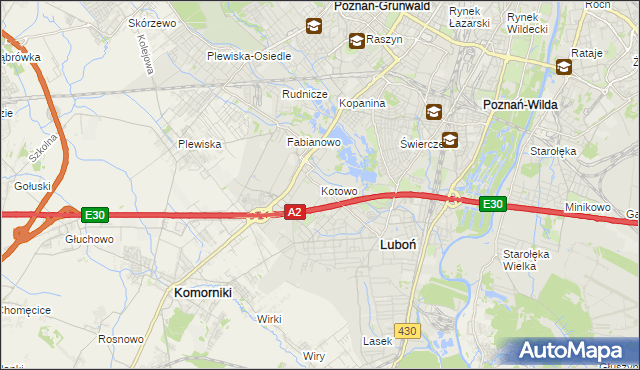 mapa Kotowo gmina Poznań, Kotowo gmina Poznań na mapie Targeo