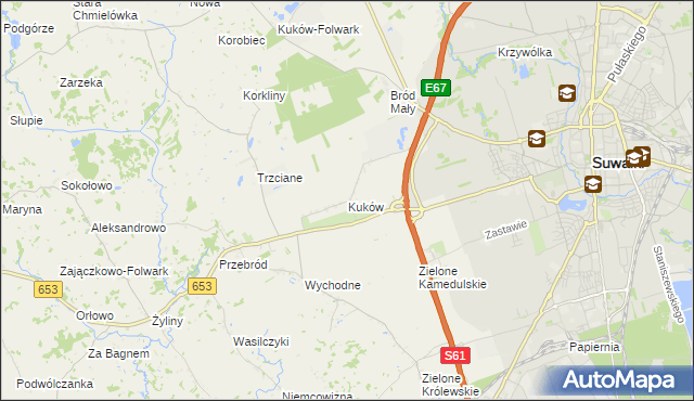 mapa Kuków gmina Suwałki, Kuków gmina Suwałki na mapie Targeo