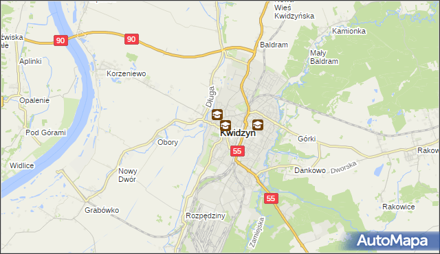 mapa Kwidzyn, Kwidzyn na mapie Targeo