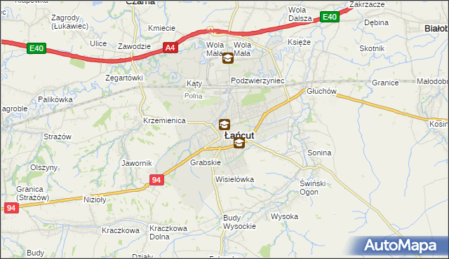 mapa Łańcut, Łańcut na mapie Targeo