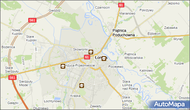 mapa Łomży, Łomża na mapie Targeo