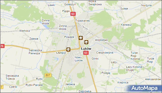 mapa Łuków, Łuków na mapie Targeo