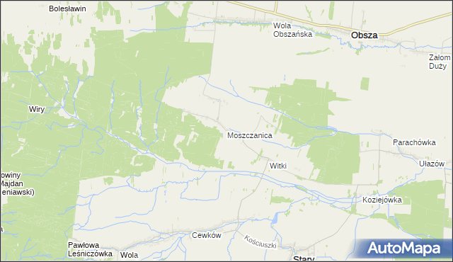 mapa Moszczanica, Moszczanica na mapie Targeo