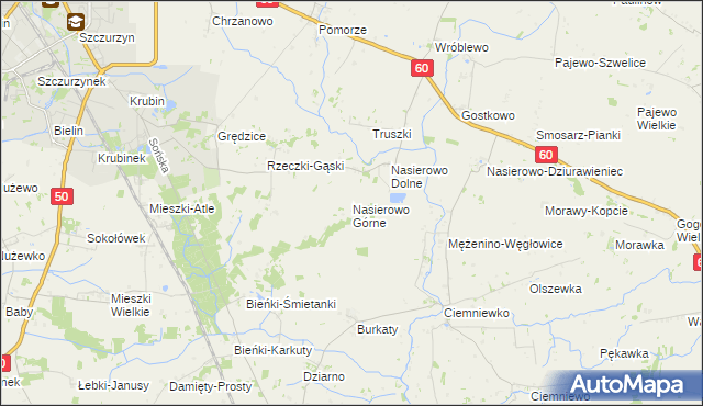 mapa Nasierowo Górne, Nasierowo Górne na mapie Targeo