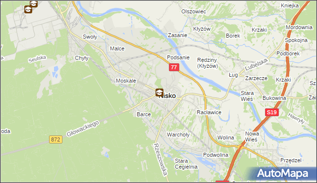 mapa Nisko, Nisko na mapie Targeo