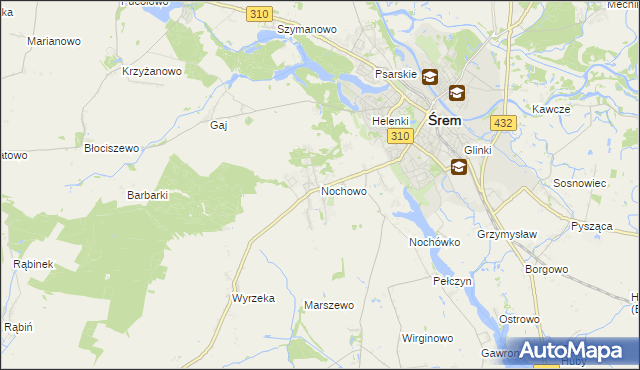 mapa Nochowo, Nochowo na mapie Targeo