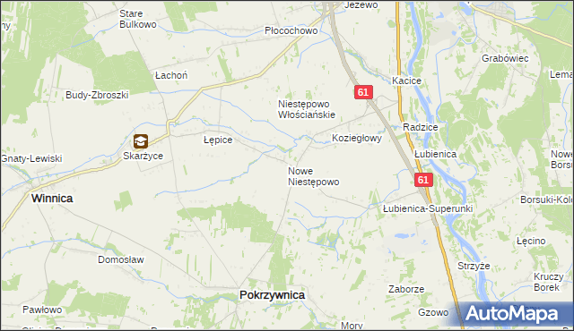 mapa Nowe Niestępowo, Nowe Niestępowo na mapie Targeo