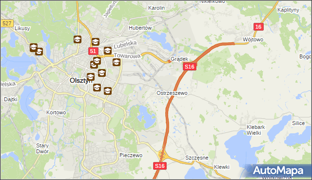 mapa Ostrzeszewo, Ostrzeszewo na mapie Targeo