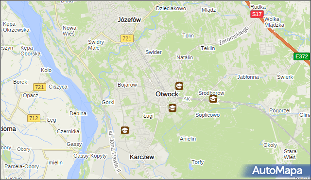 mapa Otwock, Otwock na mapie Targeo