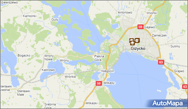 mapa Piękna Góra, Piękna Góra na mapie Targeo