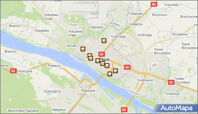 mapa Płock, Płock na mapie Targeo